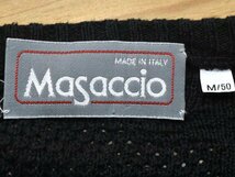 80s90sユーロ古着 イタリー製 Masaccio ビンテージ デザイン ニット セーター sizeM 黒 ブラック マサッチョ スウェード リネン イタリア_画像6