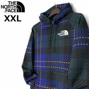 1円～!売切!【正規新品】THE NORTH FACE W HOLIDAY HOODIE パーカー US限定 上質 男女兼用 裏起毛 キャンプ(XXL)青 緑 チェック柄181130-35