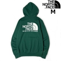 1円～!売切!【正規新品】THE NORTH FACE◆THROWBACK HOODIE パーカー プルオーバー US限定 ビッグロゴ 登山 男女兼用(M)緑 181130-30_画像2