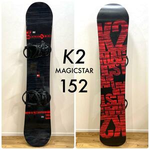 1103良品 ケーツー K2 スノーボード MAGICSTAR マジックスター 152 ブラック×レッド K2 SB-SONIC ビンディング セット フリースタイル