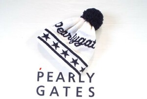 ★超美品★PEARLY GATES パーリーゲイツ / PG89 星×ロゴデザイン ニット帽 (UNISEX)