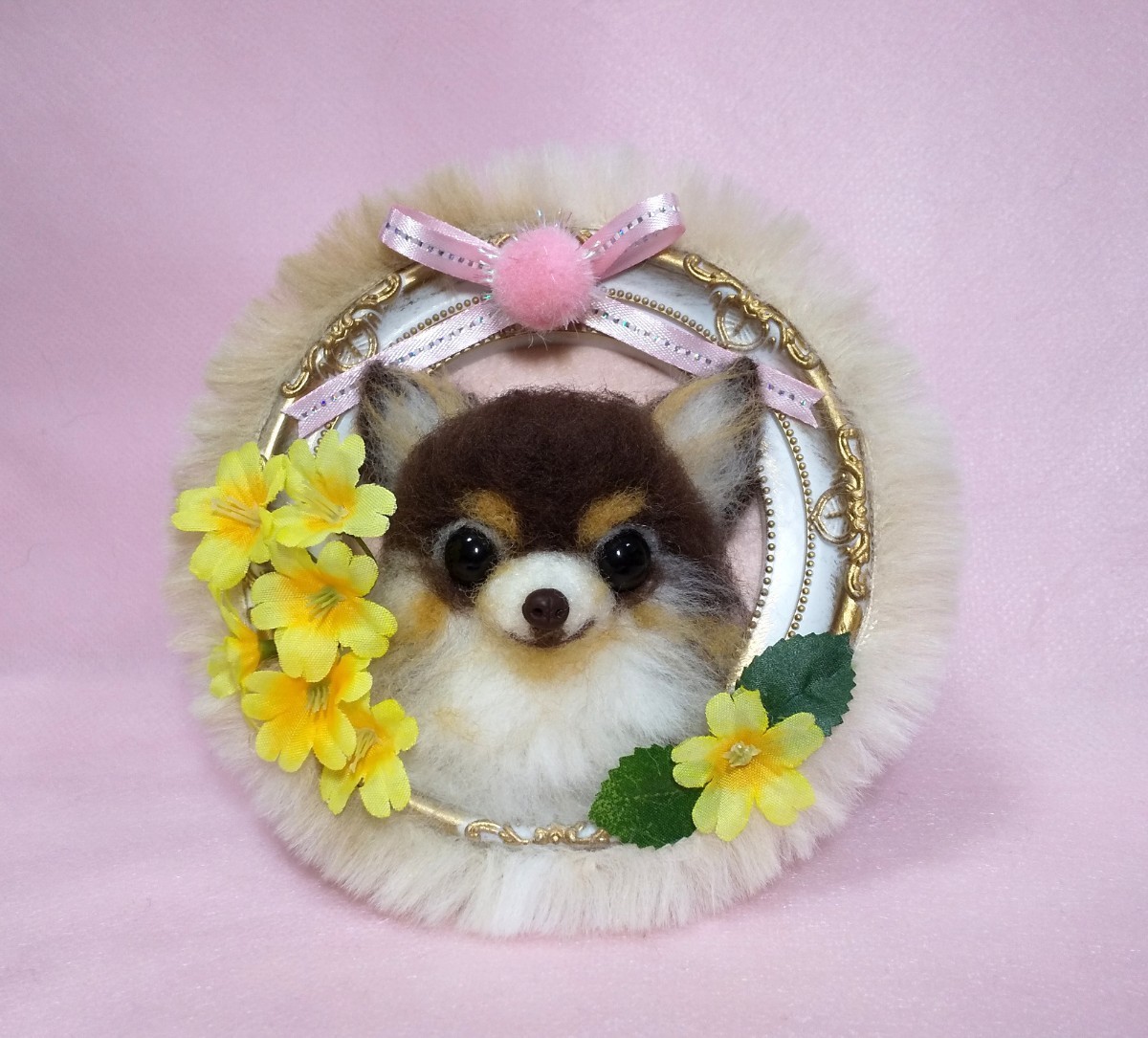 羊毛フェルト チワワ チョコタン 犬 ミニチュア ハンドメイド インテリア, おもちゃ, ゲーム, ぬいぐるみ, 羊毛フェルト