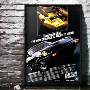 80's USA 当時物 Datsun 280-Z TURBO 広告 / ポスター カタログ ターボ 280Z S30 S130 Nissan 240z ミニカー 部品 パーツ グリル シート