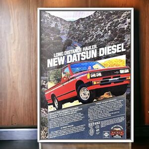 80's USA 当時物!! Nissan ダットサントラック 広告 /ポスター DATSUN Truck V6 エンジン 日産 720 カタログ 中古 赤 ヘッドライト 部品