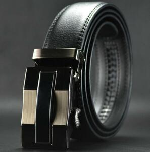 感動！ しっくりくる装着感 conamoreの メンズ レザー ビジネスベルト カジュアル 革 ベルト 黒/ブラック 519-kuro