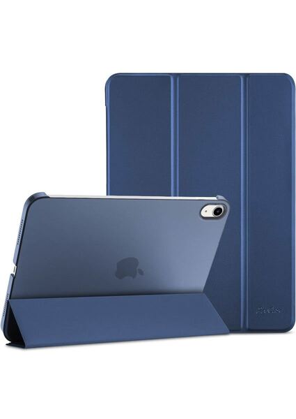 iPad 10世代 ケース 2022 10.9インチ 軽量 耐衝撃 三つ折り スタンド スマートカバー ネイビー色 iPadケース 新入荷