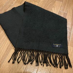 ♪♪⑪毛100%☆SOFT TOUCH 国産品☆ブラック×ブラウン マフラー 30×132cm