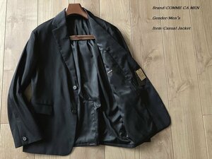 新品 COMME CA MEN コムサメン 中空ポリエステルカルゼ ジャケット 05ブラック Lサイズ 15JA06 定価47,300円