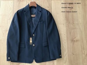 新品 COMME CA MEN コムサメン 秋冬 バーズアイ テーラードジャケット 09ネイビー Lサイズ 90JA30 定価50,600円