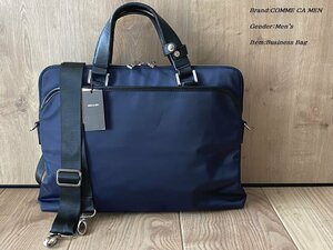 新品 COMME CA MEN コムサメン ビジネスバッグ ブリーフバッグ 09ネイビー Fサイズ 59XN04 定価26,400円