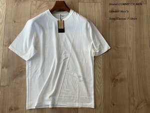 新品 COMME CA MEN コムサメン 日本製 リネン ポケットTシャツ 01ホワイト Lサイズ 42TY03 定価11,000円