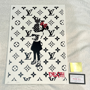 世界限定100枚 DEATH NYC バンクシー Banksy「BOMB HUGGER」ルイヴィトン LOUISVUITTON ポップアート アートポスター 現代アート KAWS