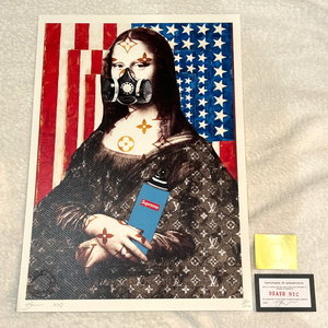DEATH NYC モナリザ ルイヴィトン LOUISVUITTON SUPREME 星条旗 USA 世界限定100枚 ポップアート アートポスター 現代アート KAWS Banksy