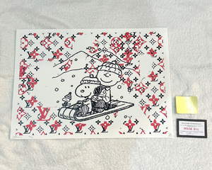 世界限定100枚 DEATH NYC スヌーピー SNOOPY ルイヴィトン LOUISVUITTON 雪 ポップアート PEANUTS アートポスター 現代アート KAWS Banksy