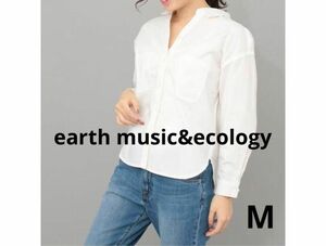 earth music&ecology◆ボタンシャツMオフホワイト