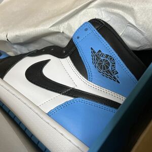 新品 ナイキ エアジョーダン1 レトロ ハイ ユニバーシティ ブルー Nike Air Jordan 1 Retro High OG University Blue unc toe 27.5cm us9.5