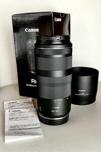 【極美品】Canon キヤノン RF100-400mm F5.6-8 IS USM 望遠ズームレンズ 別売り純正フード付き 送料一律1000円