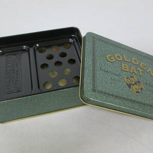 【1114n Y6782】缶ケース型 灰皿 缶灰皿 GOLDEN BAT ゴールデンバット サイズ/10×12×4.7cm たばこ ノベルティ 当時物の画像1