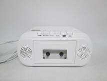 【1128h S7203】 TOSHIBA CDラジオカセットレコーダーTY-CDM2 ホワイト 22年製 通電・CD・ラジオOK カセットNG コード付き_画像1