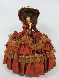 【1121n F6918】リボン SUKIYO DOLL スキヨドール フランス人形 洋人形 GF1874 ブラウン 