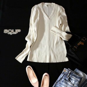 ** beautiful goods ( stock ) world SOUP soup ** beautiful . wide rib rayon stretch knitted pull over 11 number L spring autumn . clothes 23D10