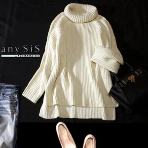 ☆☆ 美品 anySiS L'aube エニィスィス ☆☆ ゆったり可愛い オーバーサイズ 厚手 畦編み ニット セーター 1号 S 秋 冬 23D10