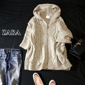 ☆☆ 美品 ZARA KNIT ザラニット ☆☆ ゆったり可愛い オーバーサイズ 厚手ニット パーカ M 秋 冬 23C11