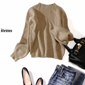 ** beautiful goods ITEMS Urban Research ** adult pretty bottleneck thick stretch knitted sweater F autumn winter 23D11