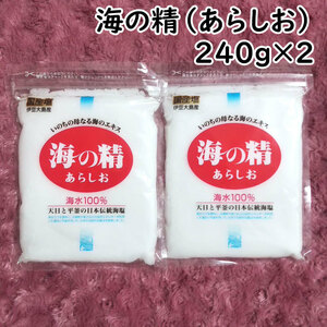 【送料無料】斎藤一人さんオススメの自然塩 海の精 あらしお 240g×2袋（can0991）結界塩 天然塩 あら塩