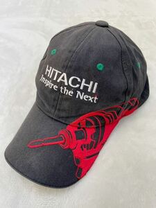 希少　レア　日立工機　HITACHI KOKI　現HiKOKI　ワークキャップ　帽子　ブラック　フリーサイズ　刺繍ロゴ　非売品　