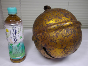 禄元元年 東照宮 大鈴 徳川三葉葵紋鳴物 高24cm 寺院仏具 鐘