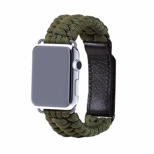 Apple Watch 42/44/45mm パラコード バンド カーキ 