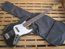 Squier by Fender(スクワイアー フェンダー)JB355 BLK★Eシリアル MADE IN JAPAN フジゲン 日本製 ジャズベースタイプ 中古ジャンク品_画像1