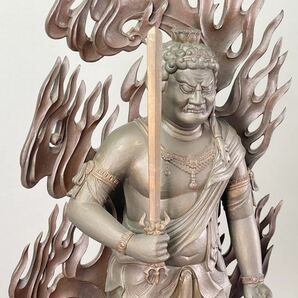 松久宗琳作 不動明王像 高さ71cm 重さ23.4kg ブロンズ 銅像 仏像 彫刻 仏教美術の画像7