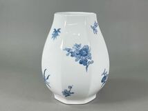 大倉陶園 OKURA CHINA 染付 四君子 八角花瓶 花器 花入 飾壷 爪印 高さ24cm ② _画像3