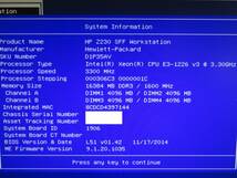 HP Z230 SFF Workstation / Xeon E3-1226v3 3.30GHz / 16GB / 500GB / Quadro k620 / DVD-ROM / OS無し / No.S220_画像6
