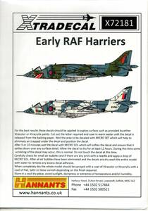 1/72　エクストラデカール　Xtradecal X72181 BAe Harrier GR.1