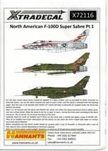 1/72　エクストラデカール　Xtradecal X72116 North-American F-100D / F-100F Super Sabre Pt 1 _画像1