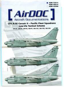 1/72　エアドックデカール　ADM72014　Vought A-7E Corsair II Pacific Fleet Low Visibility 