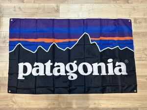 パタゴニア patagonia 特大フラッグ バナー 約150×90cm タペストリー 旗 お部屋の装飾 ガレージ装飾 アウトドア ロゴ 