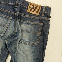 J△ 【商品ランクB】ラルフローレン POLO JEANS CO. RALPH LAUREN 上質コットン 革パッチ ストレート デニムパンツ 婦人服 ボトムス _画像5