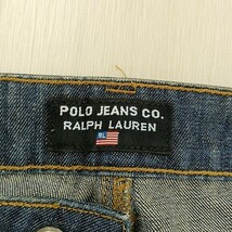 J△ 【商品ランクB】ラルフローレン POLO JEANS CO. RALPH LAUREN 上質コットン 革パッチ ストレート デニムパンツ 婦人服 ボトムス _画像9