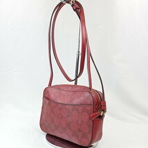  P△【商品ランク:B】 コーチ COACH シグネチャー 総柄 ロゴメタル ゴールド金具 レザー ショルダー / ボディ バッグ 斜め掛け 婦人鞄 _画像2