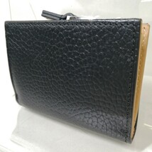  B Φ【商品ランク:A】 美品 カルバンクライン Calvin Klein ロゴ型押し レザー 定期 / 名刺 入れ カード / パス ケース 小銭入れあり _画像2