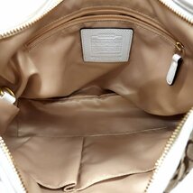 COACH コーチ ハンドバッグ シグネチャー 10772 ホワイト キャンバス レザー 鞄_画像4