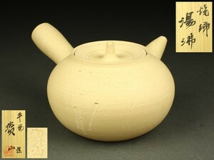 【宇】LA034 雲林院寶山造 焼締 湯沸 ボーフラ 共箱 煎茶道具