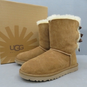 YSS3941★UGG/アグ W BAILEY BOW ベイリーボウ ムートンブーツ リボン チェスナッツ 24cm 茶★A