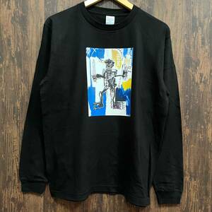 Basquiat・バスキア・Warrior・ポップアート・ロングTシャツ・黒・XL