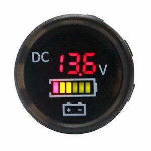 LEDデジタル表示電圧計 直流電圧計防水　12v 24vスケールゲージ　バッテリーテスター