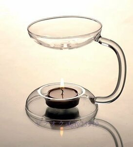 P072* new goods aroma pot candle stand simple glass made clear transparent 